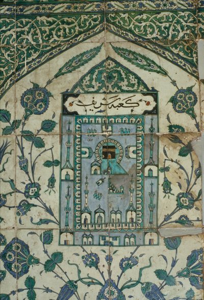 Carreau avec une représentation de La Mecque, XVIe-XVIIe siècle (céramique) - Arabic School