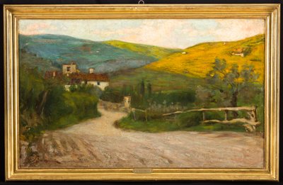 Paysage toscan avec maison - Arcangelo Salvarani