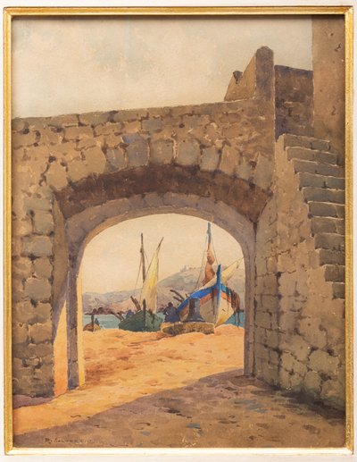 Voûte avec Port et Bateaux - Arcangelo Salvarani