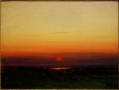 Coucher de soleil sur la steppe au bord d