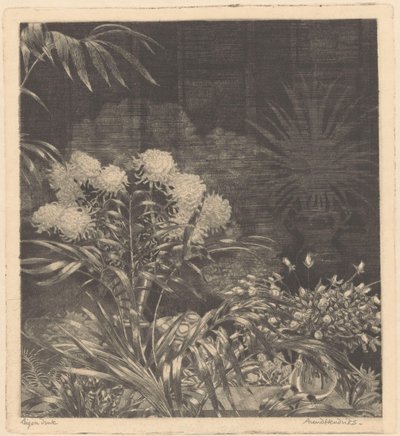 Intérieur avec des fleurs dans des vases et des plantes en pots - Arend Hendriks (signed by artist)