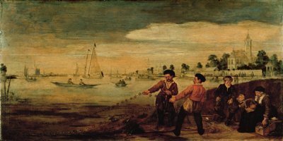 Pêcheurs sur la rive de l