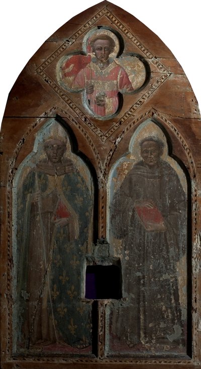 Saint Louis de Toulouse et Saint Antoine de Padoue avec Saint Étienne - Aretino Luca Spinello or Spinelli