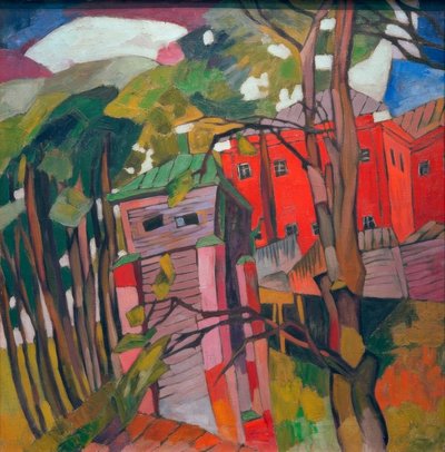 Paysage avec maison rouge - Aristarch Wassiljewitsch Lentulow