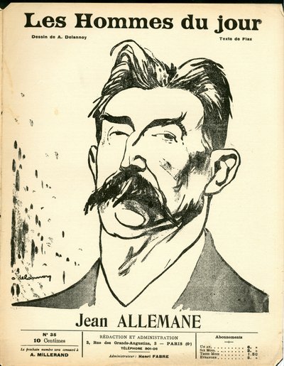 Couverture de "Les Hommes du jour", Satirique en N & B - Aristide Delannoy
