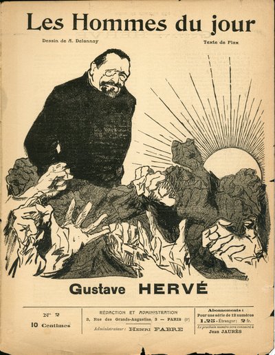 Couverture de "Les Hommes du jour", numéro 2, Satirique en N & B - Aristide Delannoy