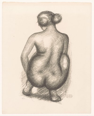 Femme accroupie de dos - Aristide Maillol (signed by artist)