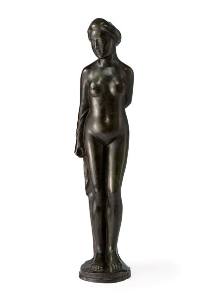 Baigneuse debout drapée sur le bras droit - Aristide Maillol