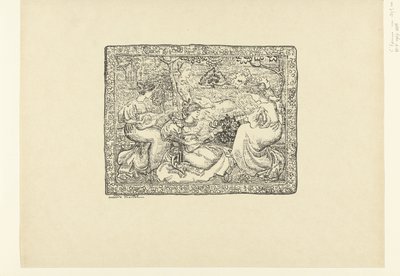 Tapisserie avec quatre femmes musiciennes dans un paysage - Aristide Maillol