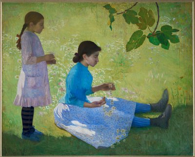 une couronne de fleurs (peinture sur toile) - Aristide Maillol