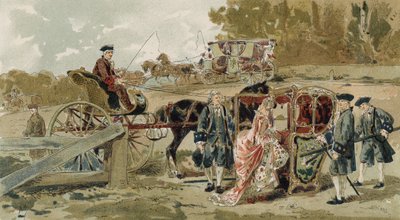 Fliguette et chaise à porteurs, Pays-Bas autrichiens, XVIIIe siècle - Armand Jean Heins