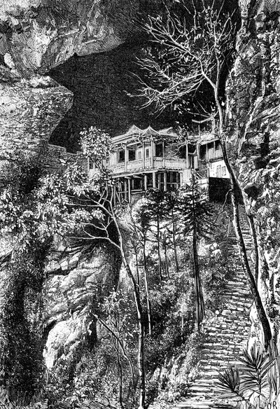Monastère bouddhiste, Yuen-Fu sur le Min, au sud de Fuchu-Fu, vers 1890 - Armand Kohl