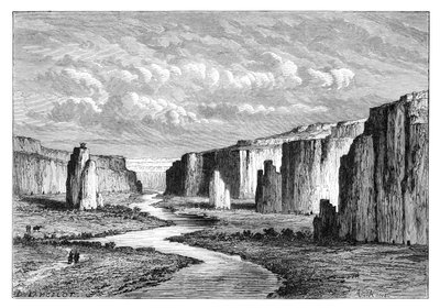 Falaises dans la terre jaune, au nord de Tai-Yeun, Shanxi, Chine - Armand Kohl