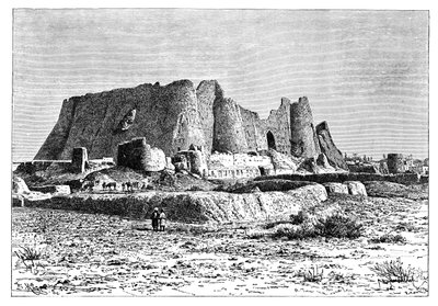 La forteresse en ruine de Veramin, Perse Iran, 1895 - Armand Kohl