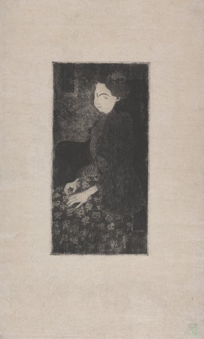 Femme assise avec chapeau à plumes c.1893 - Armand Séguin
