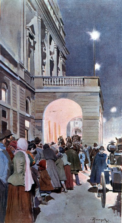 Les curieux devant le Teatro alla Scala - Arnaldo Ferraguti