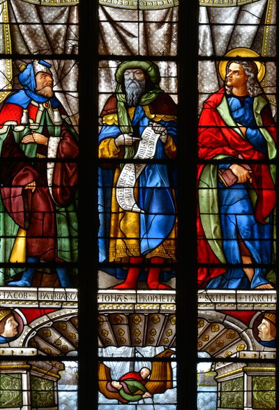 Jacob, Jonas et Saint Marc - Vitrail de la chapelle de Sainte Anne, par Arnaud de Moles, complété en 1513 - Cathédrale Sainte Marie d