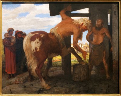 Centaur chez le forgeron du village - Arnold Böcklin