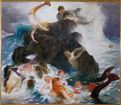 Das Spiel der Najaden - Playing nayades ... (peinture sur toile) - Arnold Böcklin