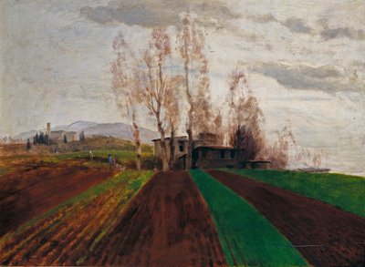 Les champs au début du printemps (inachevé) - Arnold Böcklin