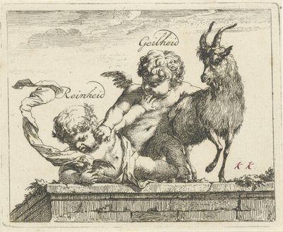 Combat entre Pureté et Luxure - Arnold Houbraken