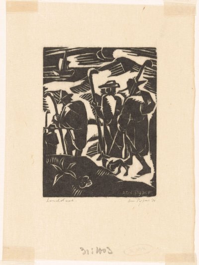 Quatre bergers et un chien - Arnold Pijpers (signed by artist)