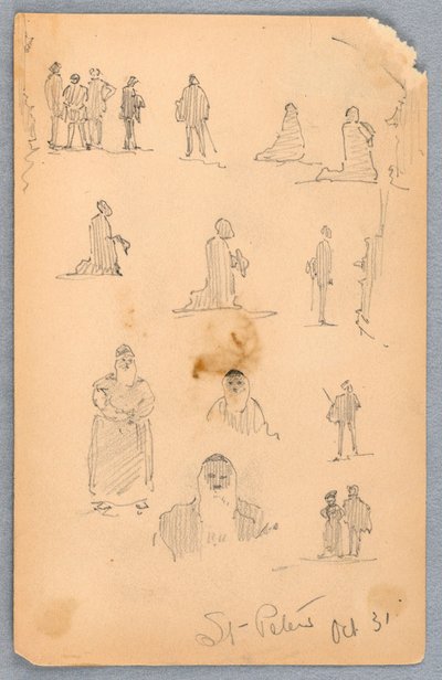 Esquisses de figures à Saint-Pierre - Arnold William Brunner