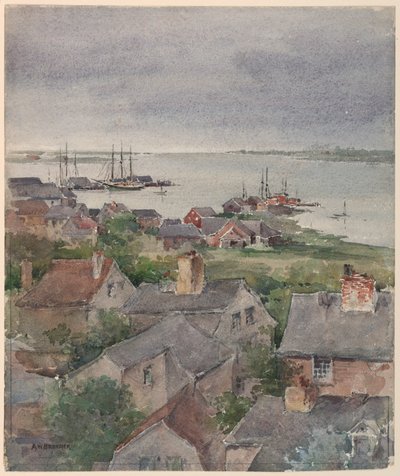 Maisons au bord de la mer à Nantucket - Arnold William Brunner