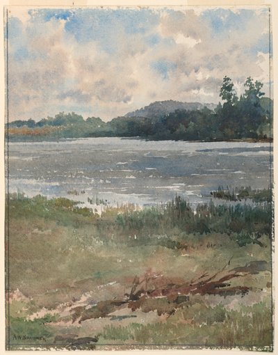 Paysage au bord du lac - Arnold William Brunner