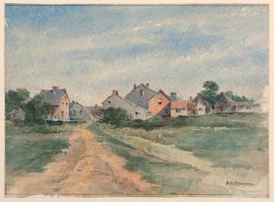 Paysage avec maisons - Arnold William Brunner