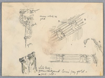 Esquisses de moulures sur chapiteaux - Arnold William Brunner