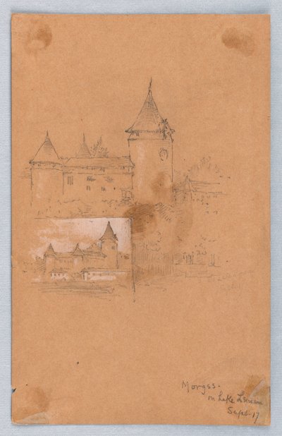 Deux Esquisses de Morges, Lac Léman - Arnold William Brunner