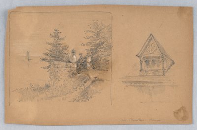 Deux esquisses de la maison de M. Bowle - Arnold William Brunner