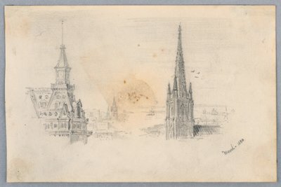 Deux Croquis de Clochers - Arnold William Brunner
