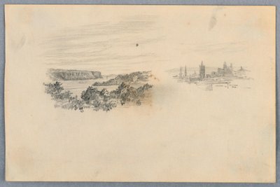 Deux vues, paysage et skyline de la ville - Arnold William Brunner