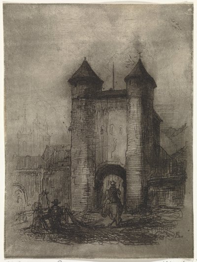 Vue de la Helpoort à Maastricht, vue du côté du champ - Arnoud Schaepkens