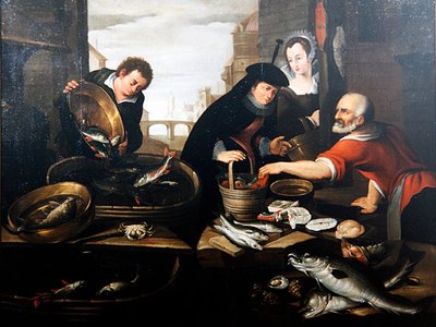 Un étal de vendeur de poissons - Arnout de Muyser