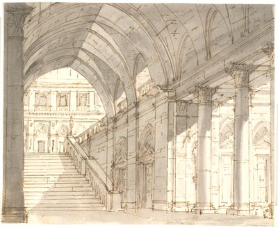 Vestibule avec escalier et colonnes - Aron Wallick