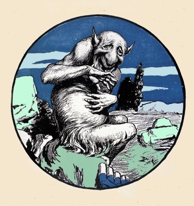Le dieu Pan, mi-homme mi-chèvre. Illustration par Arpad Schmidhammer pour Jugend - Arpad Schmidhammer