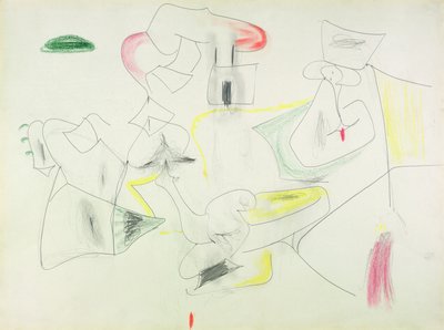 Sans titre (crayon de couleur et crayon sur papier) - Arshile Gorky