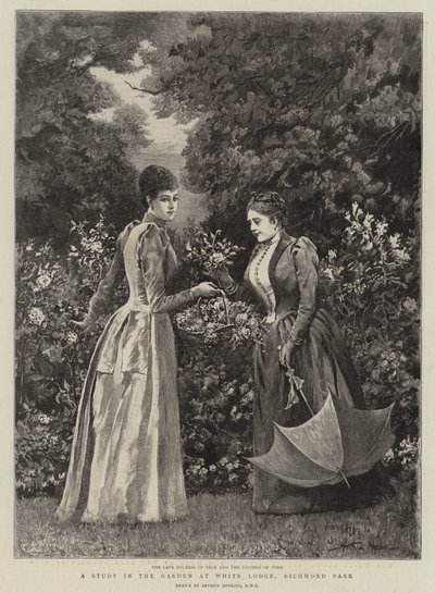 Étude dans le jardin de White Lodge, Richmond Park (gravure) - Arthur (after) Hopkins