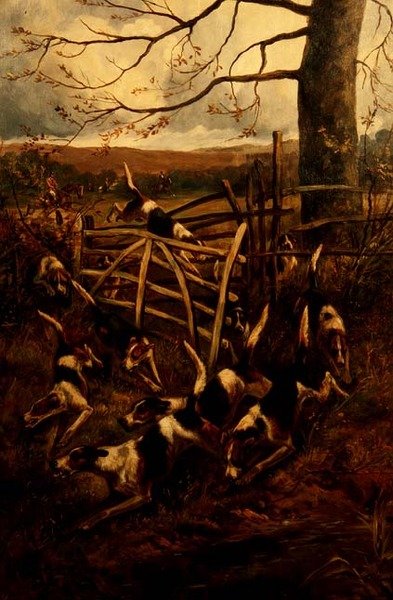 Par-dessus la clôture, ou chiens en pleine course - Arthur Alfred Davis