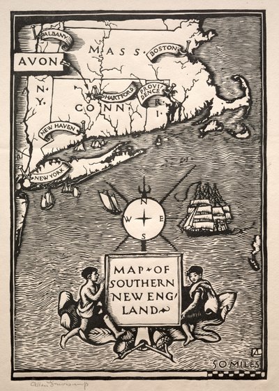 Carte du sud de la Nouvelle-Angleterre - Arthur Allen Lewis
