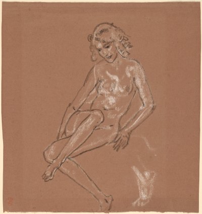 Nu assis et un pied - Arthur B. Davies