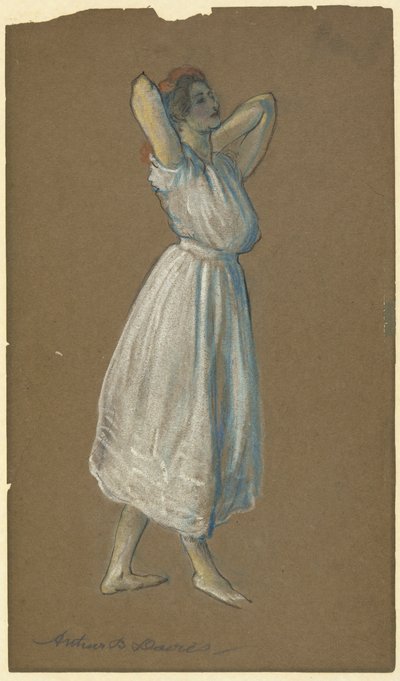 Femme debout avec les mains derrière la tête - Arthur B. Davies