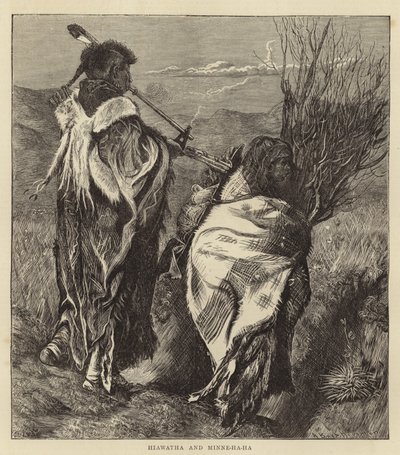 Hiawatha et Minne-Ha-Ha (gravure) - Arthur Boyd (after) Houghton