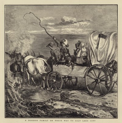 Une famille mormone en route pour Salt Lake City - Arthur Boyd Houghton