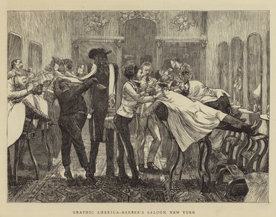 Amérique graphique, salon de barbier, New York - Arthur Boyd Houghton