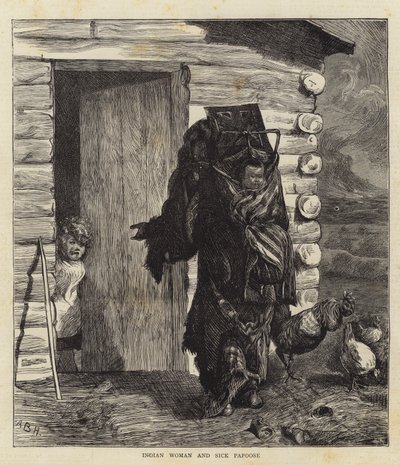 Femme indienne et papoose malade - Arthur Boyd Houghton