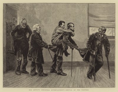 Divertissement de Noël de Notre Artiste, Arrivée des Visiteurs - Arthur Boyd Houghton